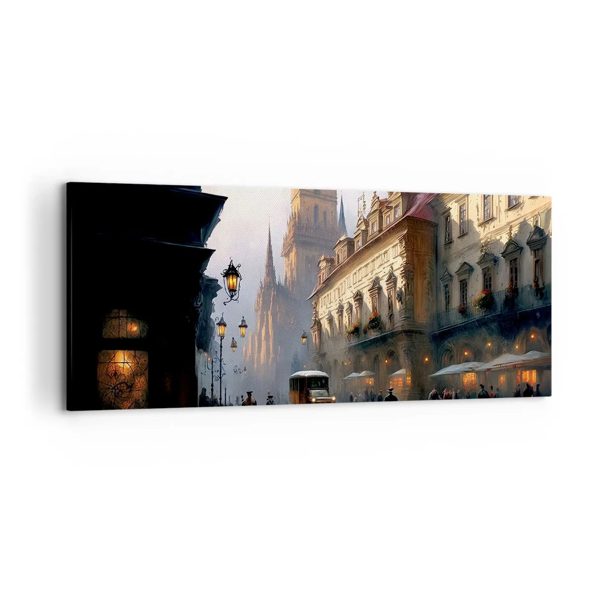 Tablou pe pânză - Magia unei seri la Praga - 120x50 cm