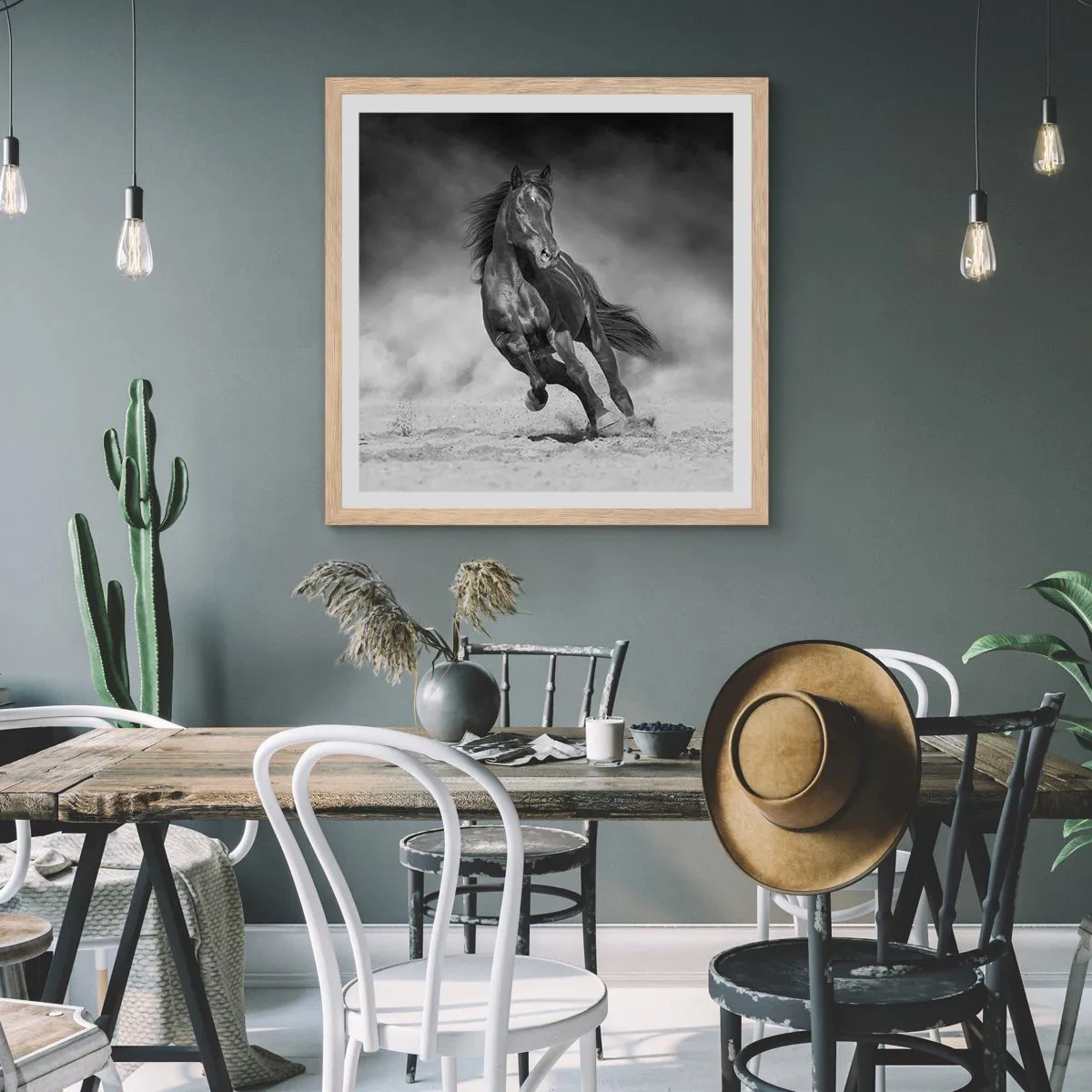 Poster în ramă de stejar deschis - Dorința emirului - 60x60 cm