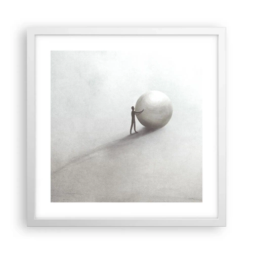 Poster în ramă albă - Jocul vieții - 40x40 cm