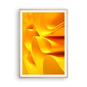 Poster în ramă de stejar deschis - Ca niște valuri de soare - 70x100 cm
