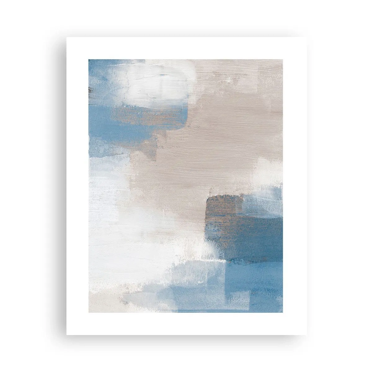 Poster - Abstracție roz în spatele unui voal de albastru - 40x50 cm