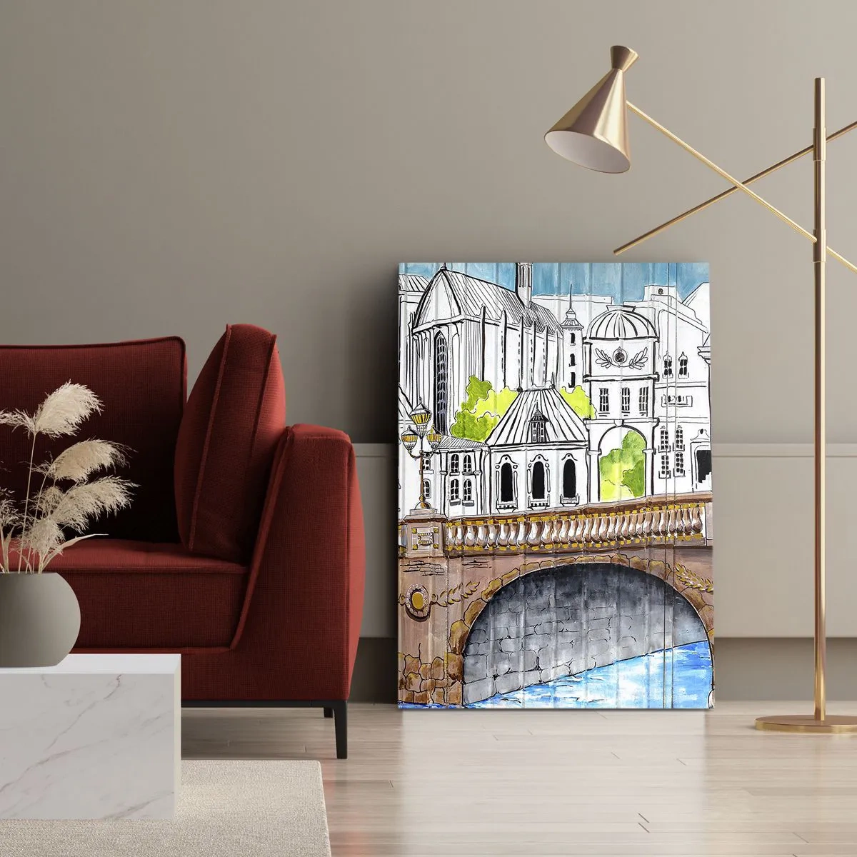 Tablou pe pânză - Orașul frumos ca o pictură - 50x70 cm