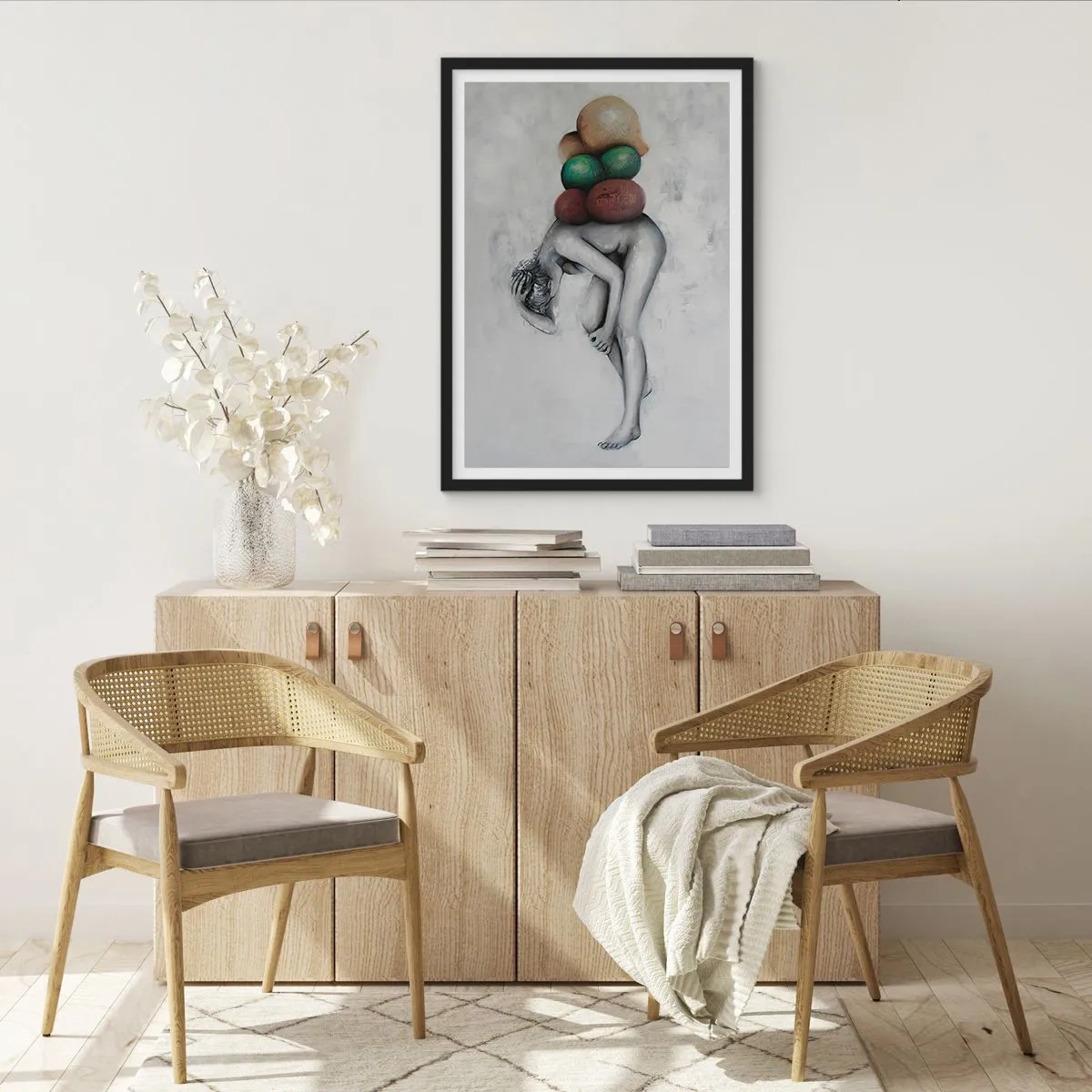 Poster în ramă neagră - Povara vieții - 50x70cm - Povara vieții - Decorațiune modernă pentru perete pentru living și dormitor ARTTOR