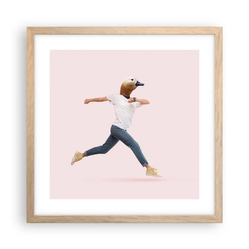 Poster în ramă de stejar deschis - Un strop de absurditate - 40x40 cm