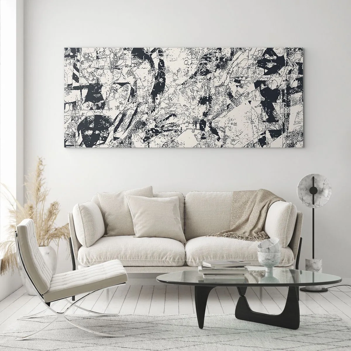 Tablou pe sticlă - Întrepătrunderea contrariilor - 100x40 cm