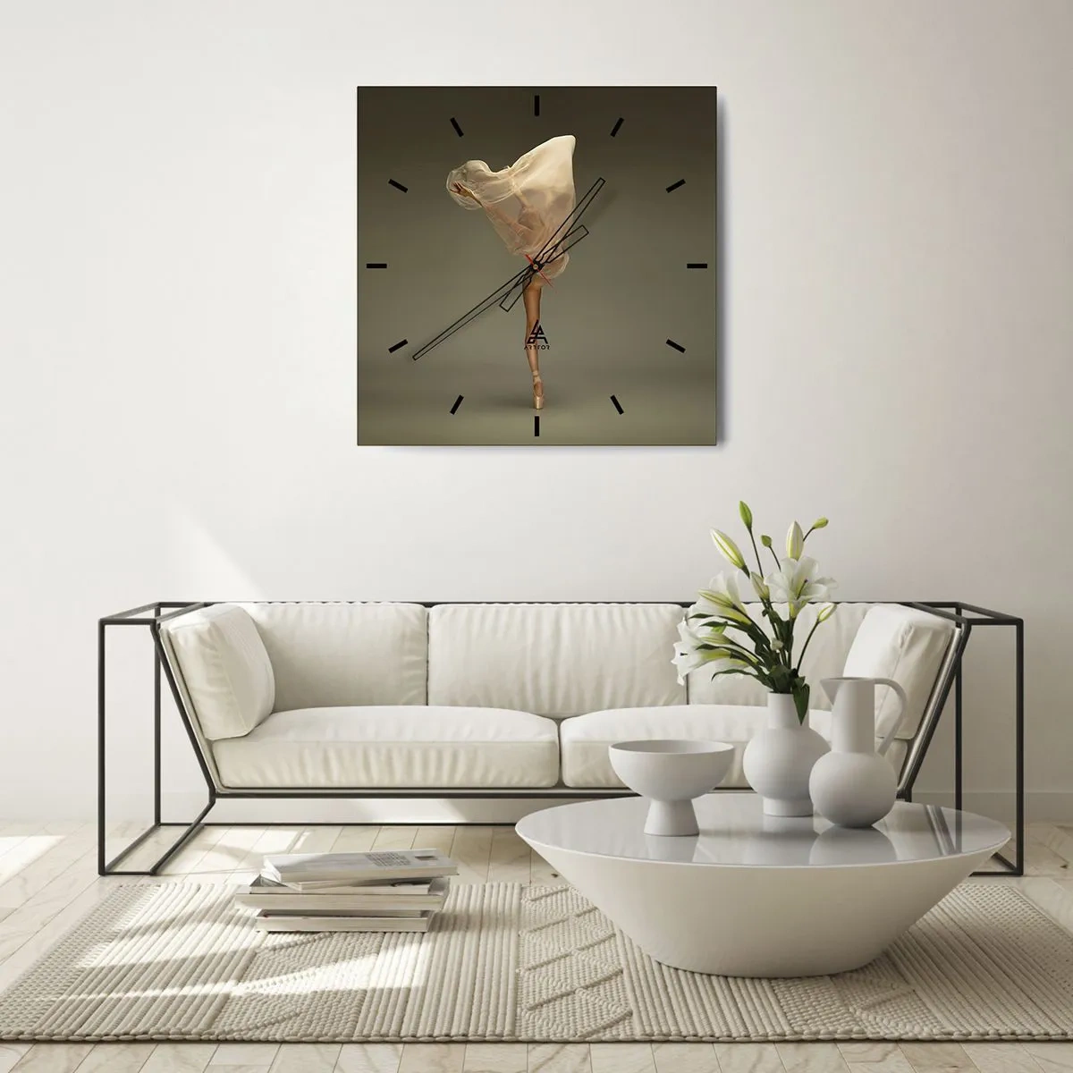 Ceas de perete - Ceas pe sticlă - Pe cale să zboare - 40x40 cm