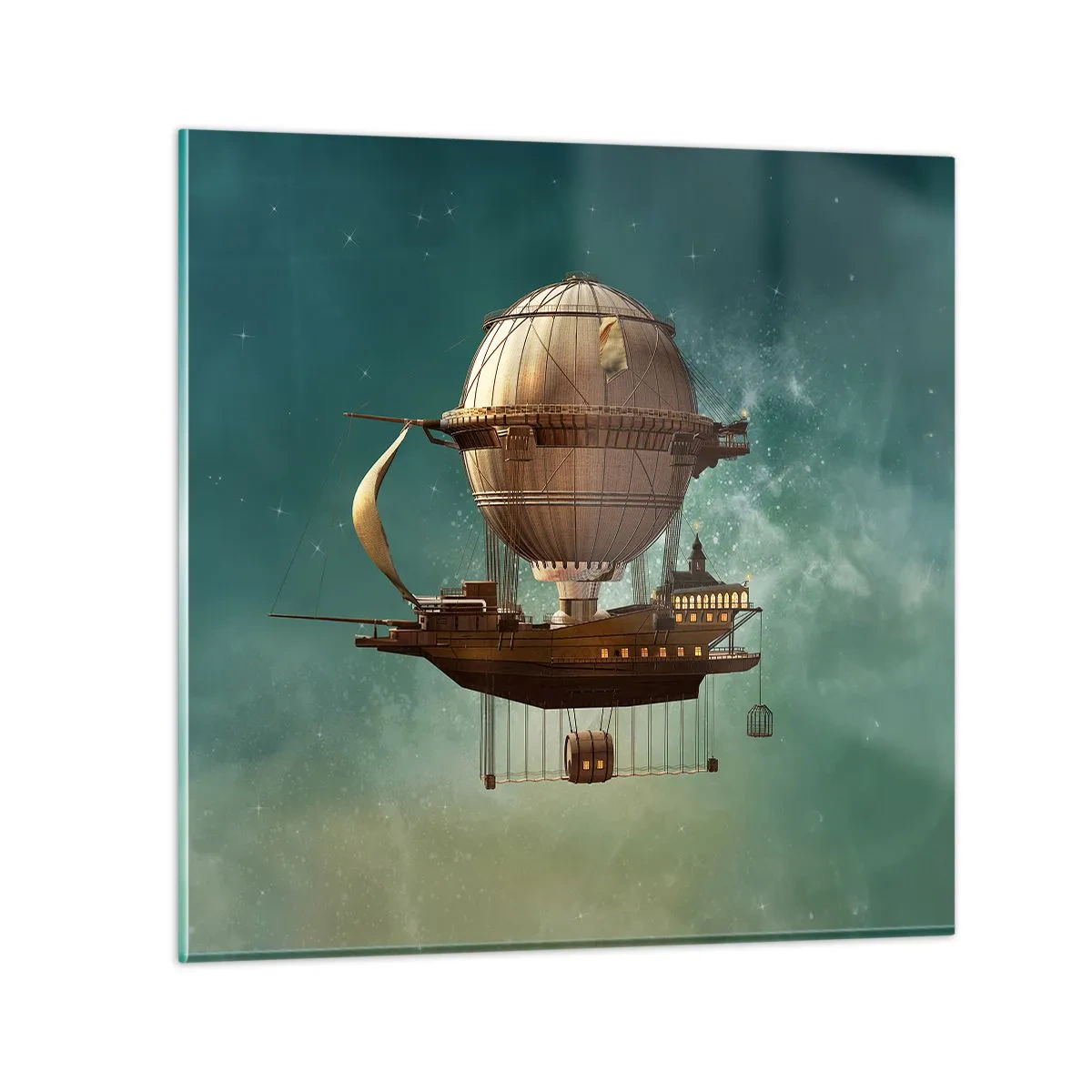 Tablou pe sticlă - Jules Verne vă transmite salutări - 70x70 cm