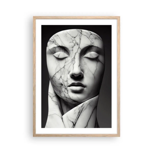 Poster în ramă de stejar deschis - Forme de marmură - 50x70 cm