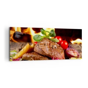 Tablou pe pânză - Înconjurată de ardoare - 100x40 cm