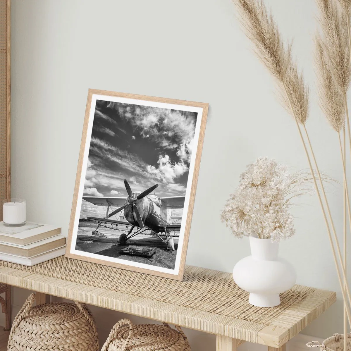 Poster în ramă de stejar deschis - Abia aștept! - 50x70 cm