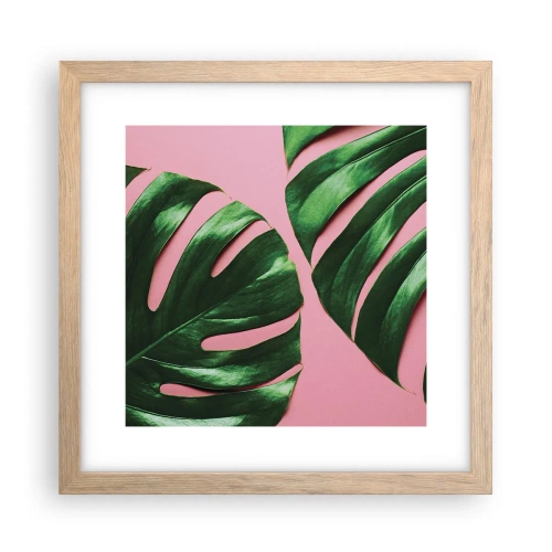 Poster în ramă de stejar deschis - Întâlnire verde - 30x30 cm