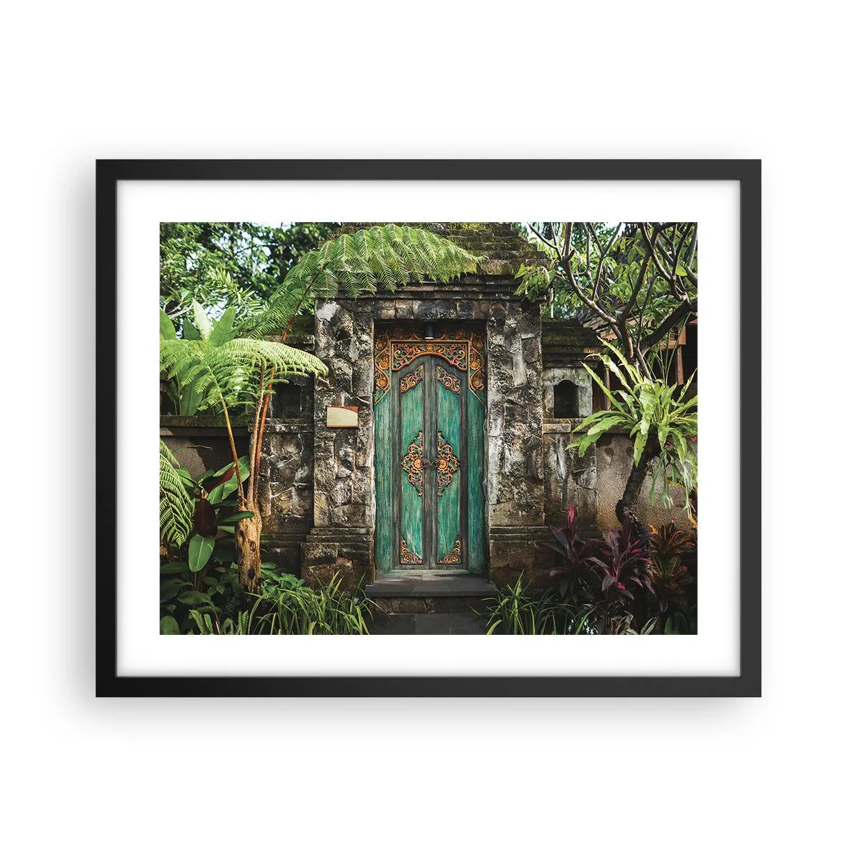 Poster în ramă neagră - O ușă către o lume exotică - 50x40 cm
