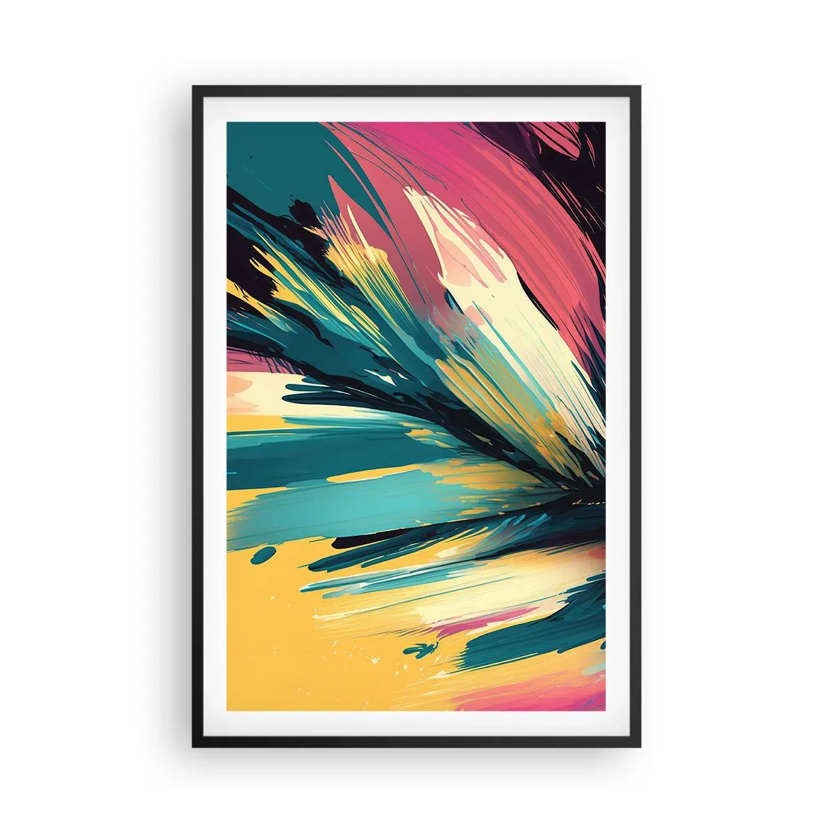 Poster în ramă neagră - Compoziția - o explozie de bucurie - 61x91 cm