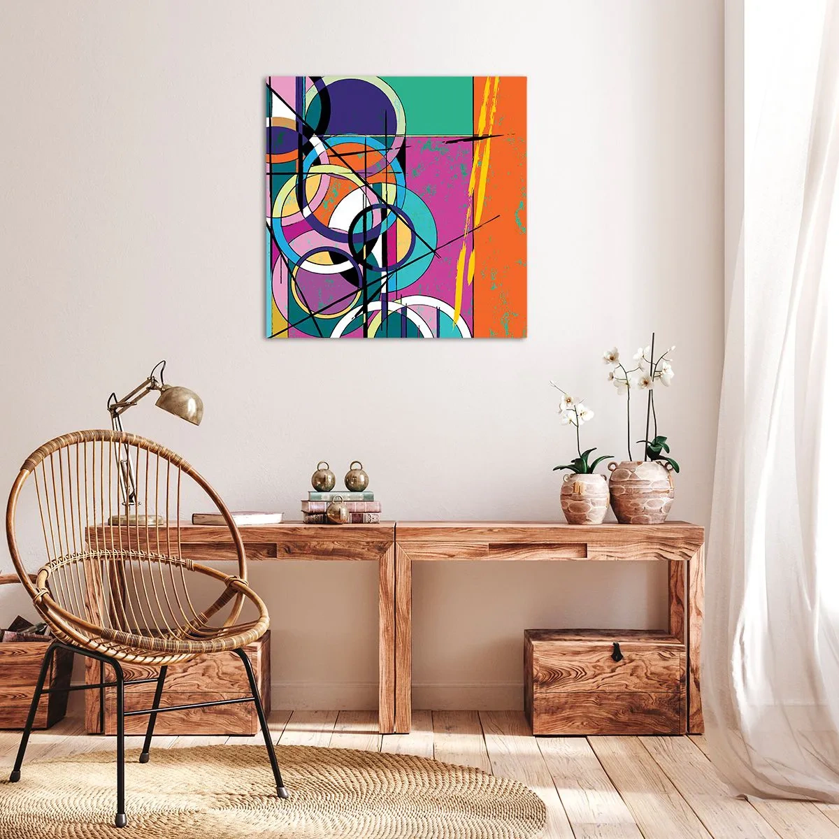 Tablou pe pânză - Roată cu roată - 40x40 cm