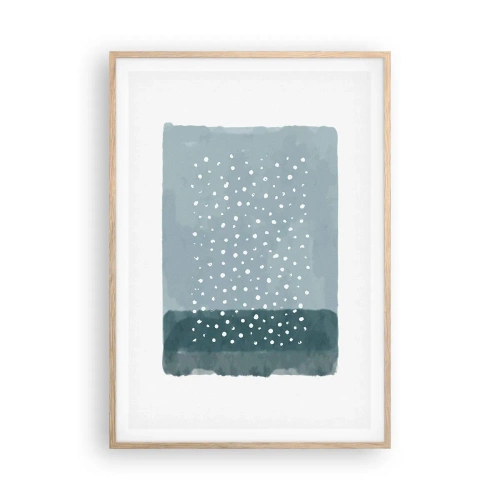 Poster în ramă de stejar deschis - Crescute pe albastru - 70x100 cm