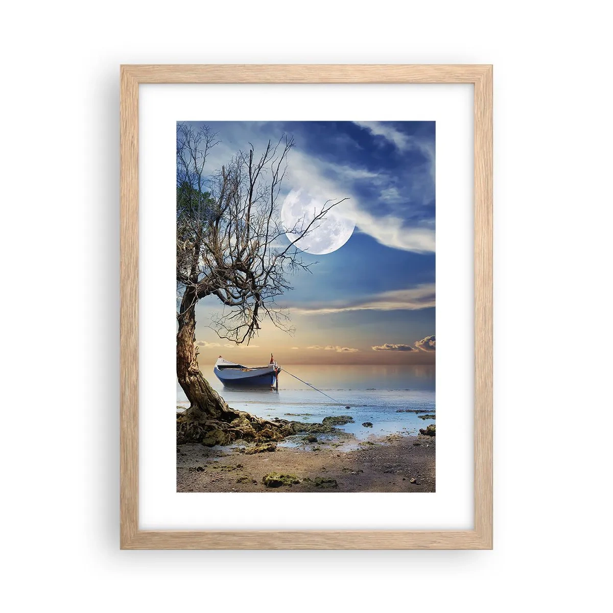 Poster în ramă de stejar deschis - Este acesta sfârșitul sau începutul? - 30x40 cm