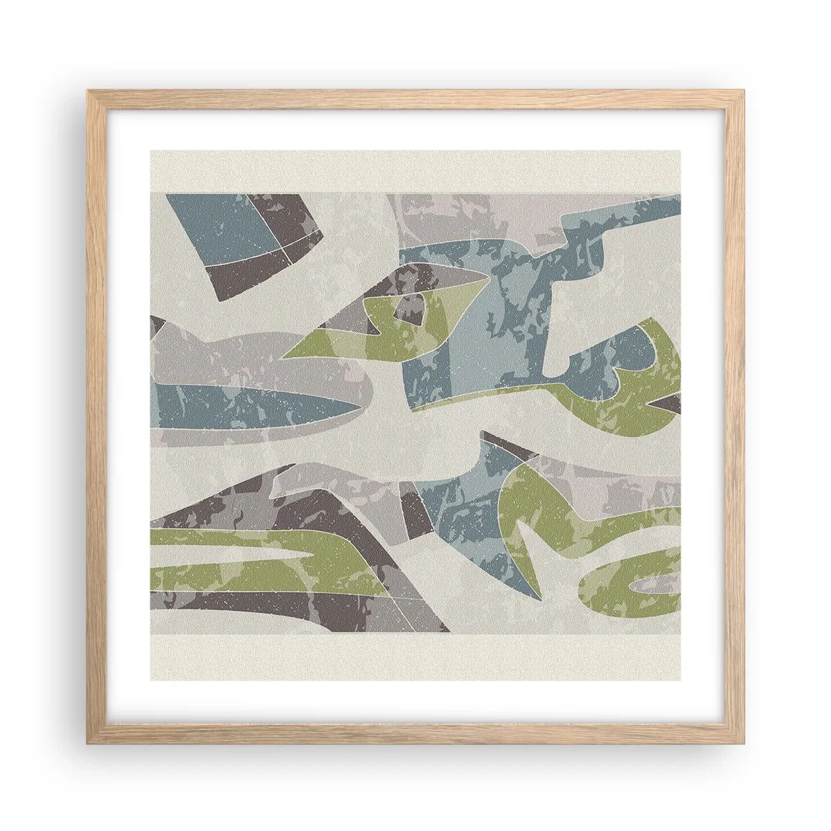 Poster în ramă de stejar deschis - Compoziție din spatele geamului - 50x50 cm