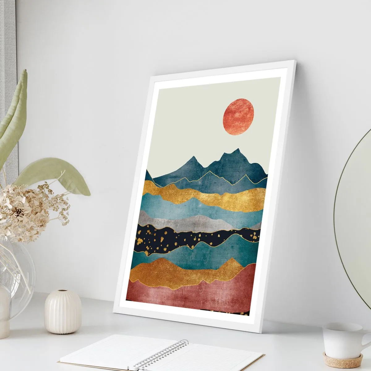 Poster în ramă albă - Secțiunea transversală a lumii - 61x91 cm