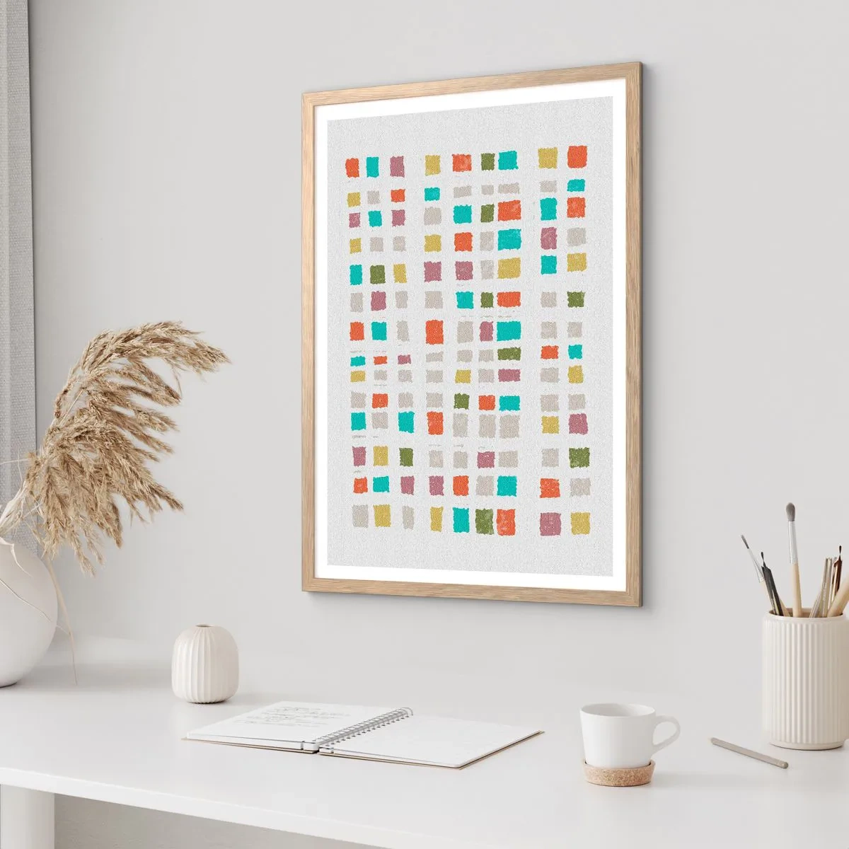 Poster în ramă de stejar deschis - Joc necunoscut - 70x100 cm