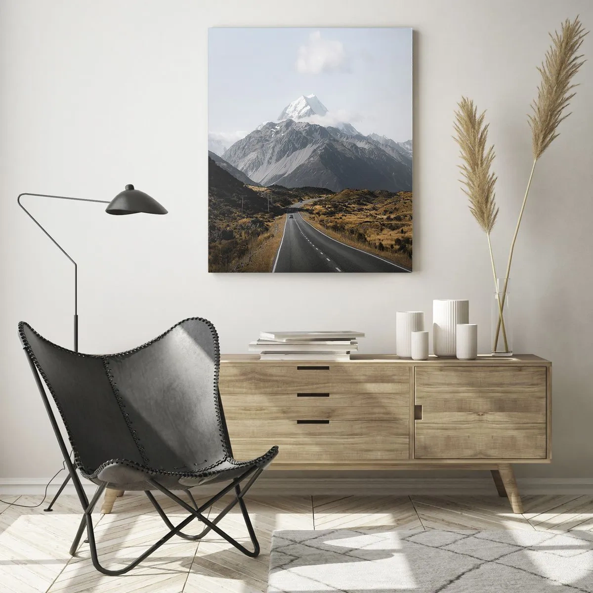 Tablou pe sticlă - Drumul spre inima munților - 50x70 cm
