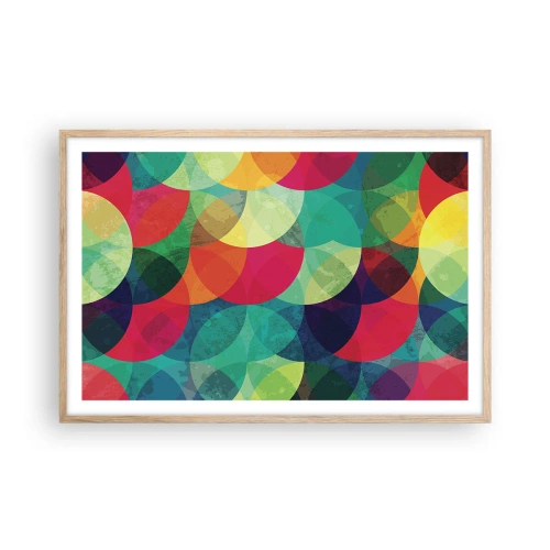 Poster în ramă de stejar deschis - Să intrăm în curcubeu - 91x61 cm