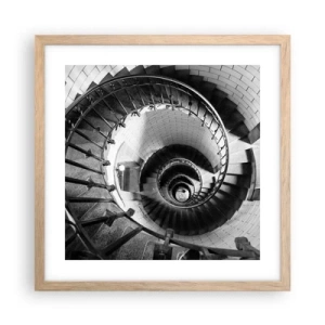 Poster în ramă de stejar deschis - Din ce în ce mai sus - 40x40 cm