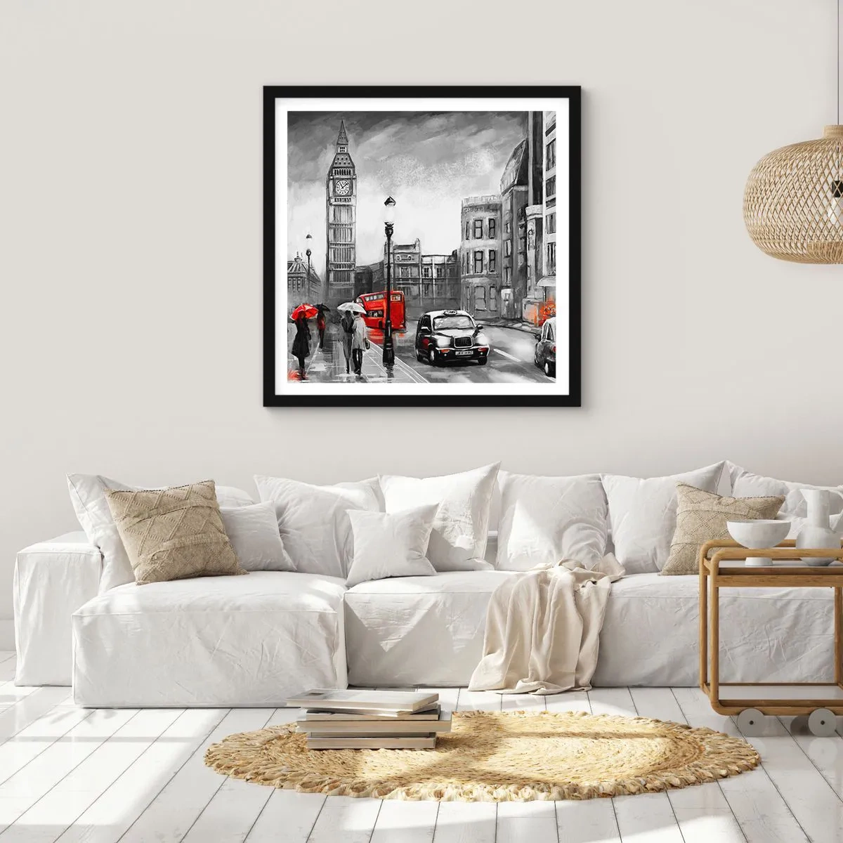 Poster în ramă neagră - Nu este deloc un oraș gri - 30x30 cm