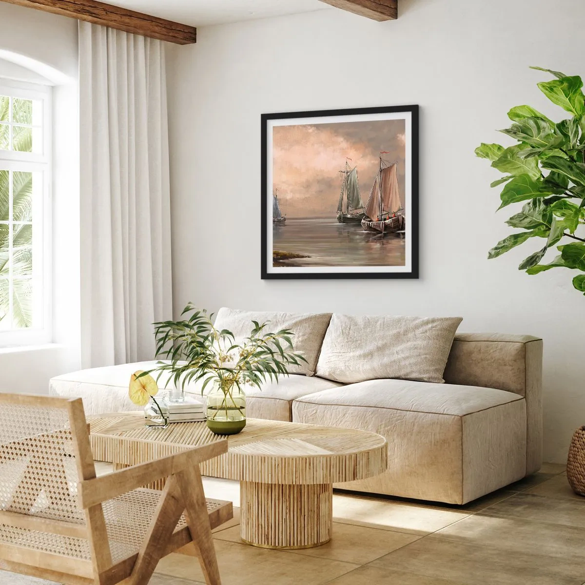 Poster în ramă neagră - Întoarcerea marinarilor - 30x30 cm