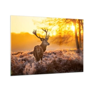 Tablou pe sticlă - Regele pădurii de toamnă - 100x70 cm