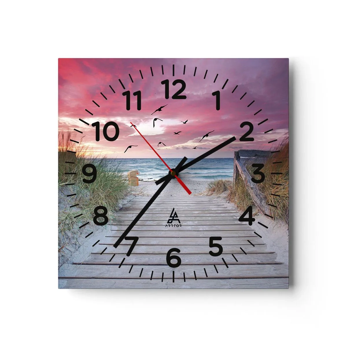 Ceas de perete - Ceas pe sticlă - Impresie baltică - 40x40 cm