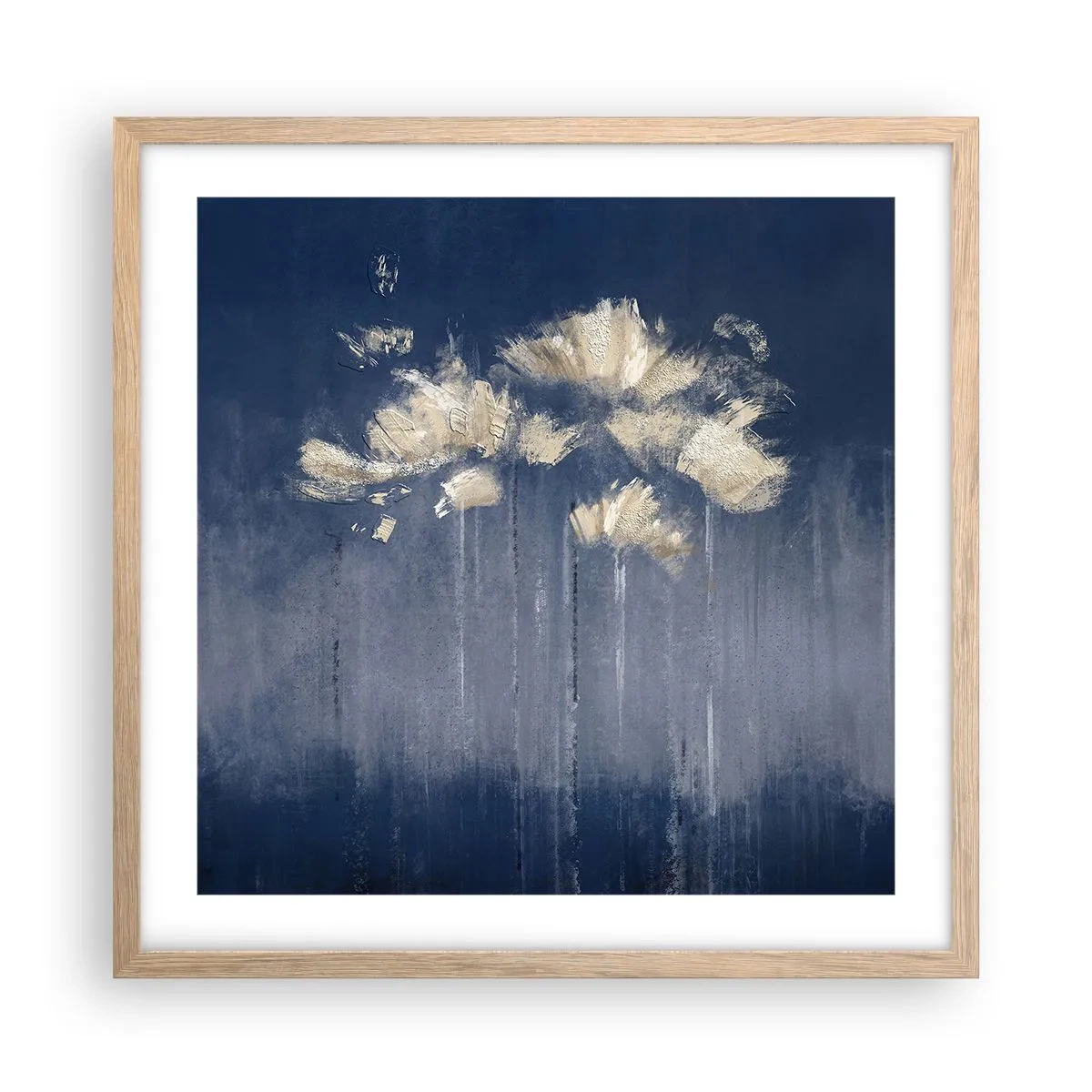 Poster în ramă de stejar deschis - Ca petalele în vânt - 50x50 cm