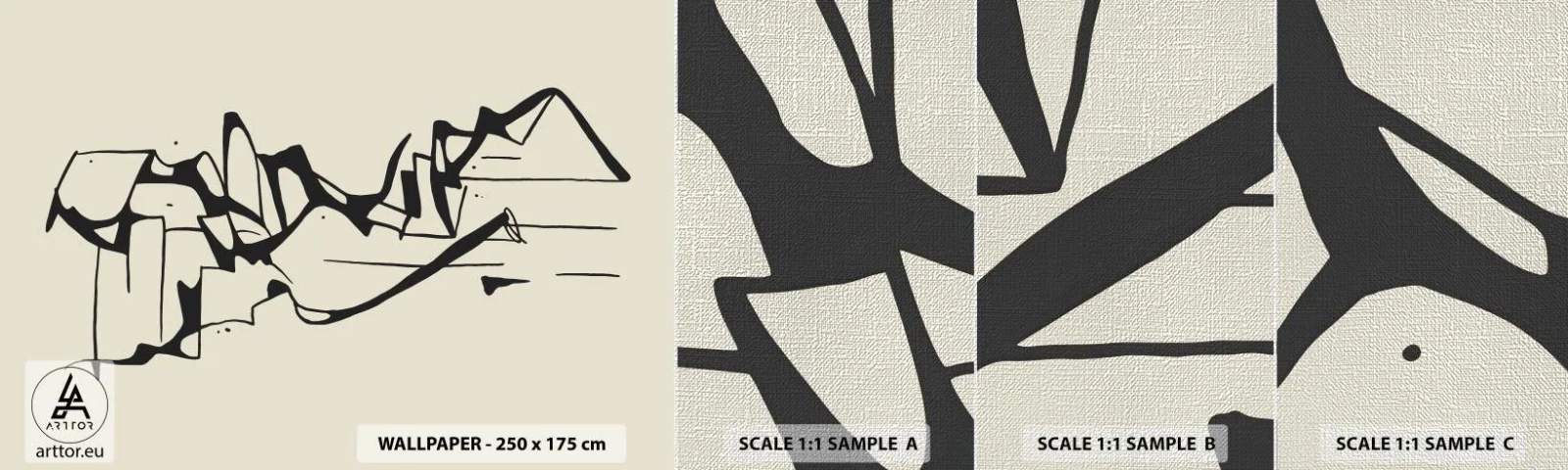 Mostră tapet Premium Canvas - Poate că peisajul - Minimalism, Bucată, Linia - 100x30 cm