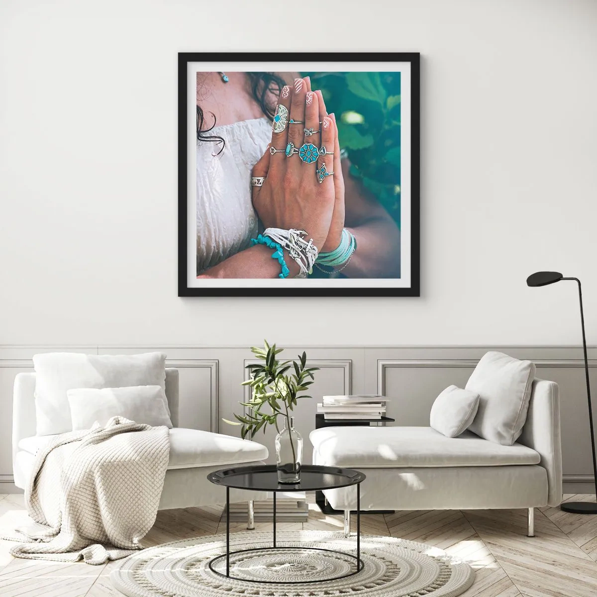 Poster în ramă neagră - Bine ați venit în centrul ființei - 30x30 cm
