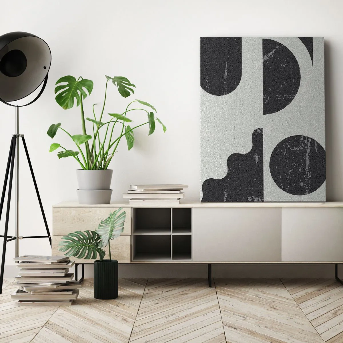 Tablou pe pânză - Compoziție deasupra și dedesubt - 55x100 cm