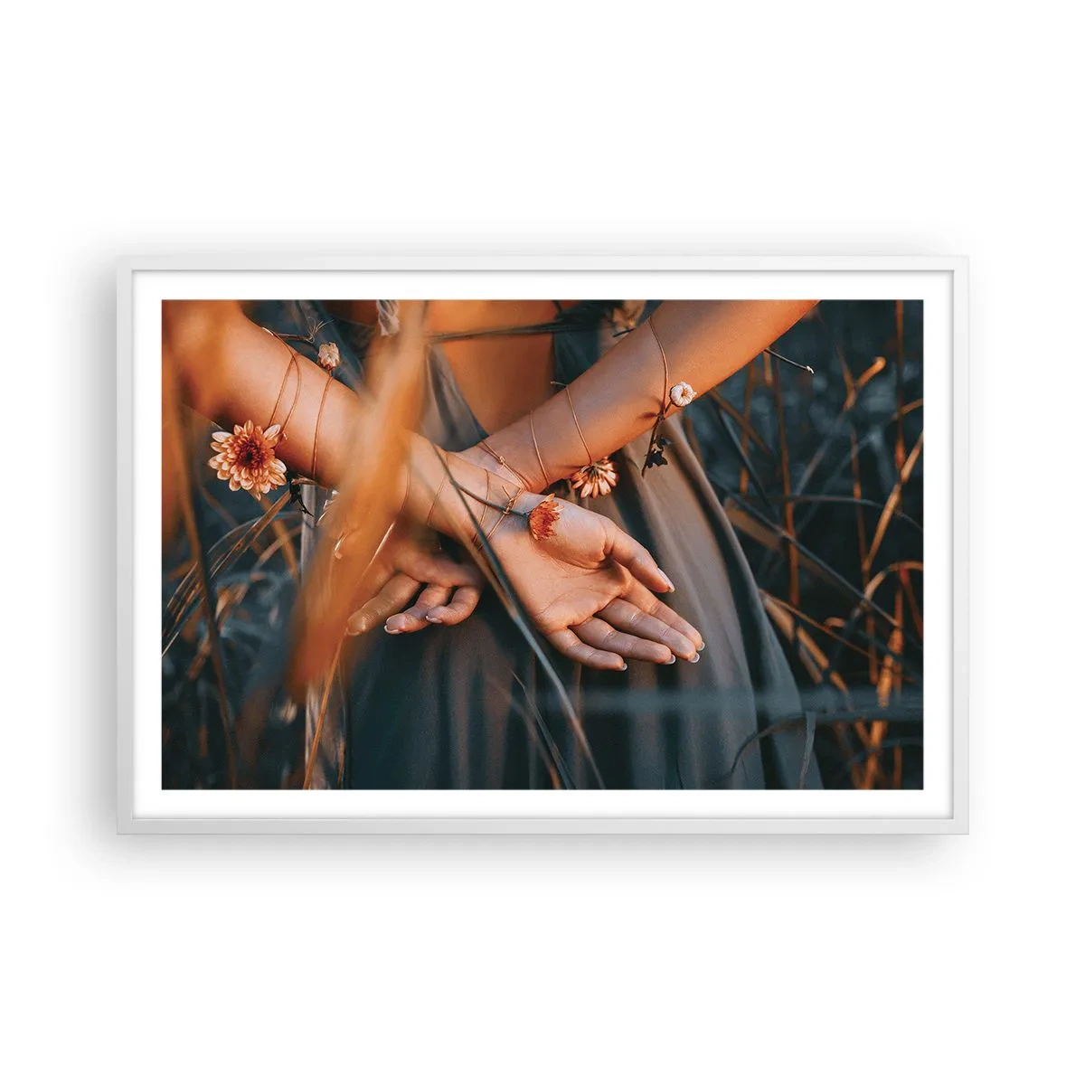 Poster în ramă albă - Legată de natură - 91x61 cm