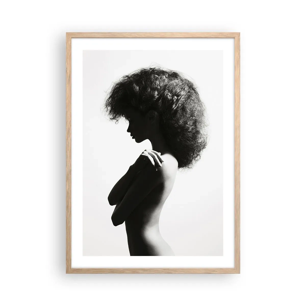 Poster în ramă de stejar deschis - Ca o floare pe o tulpină subțire - 50x70 cm