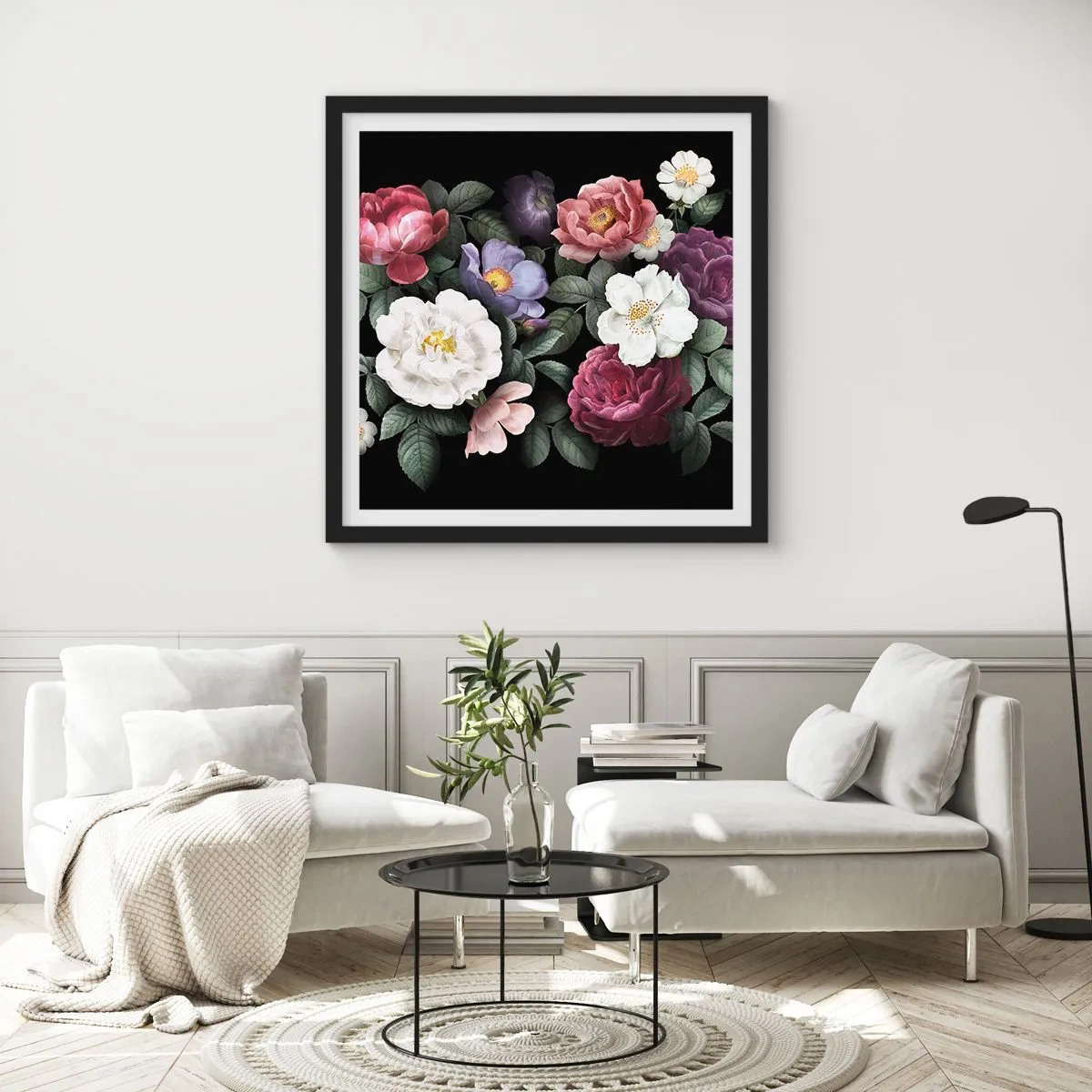 Poster în ramă neagră - Dintr-o grădină engleză - 50x50 cm