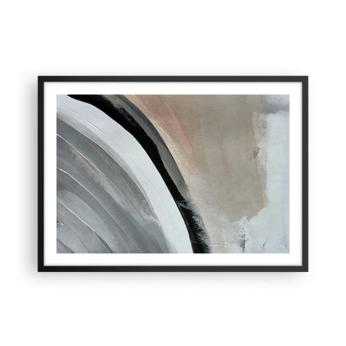 Poster în ramă neagră - Compoziție: arc de negru și gri - 70x50 cm