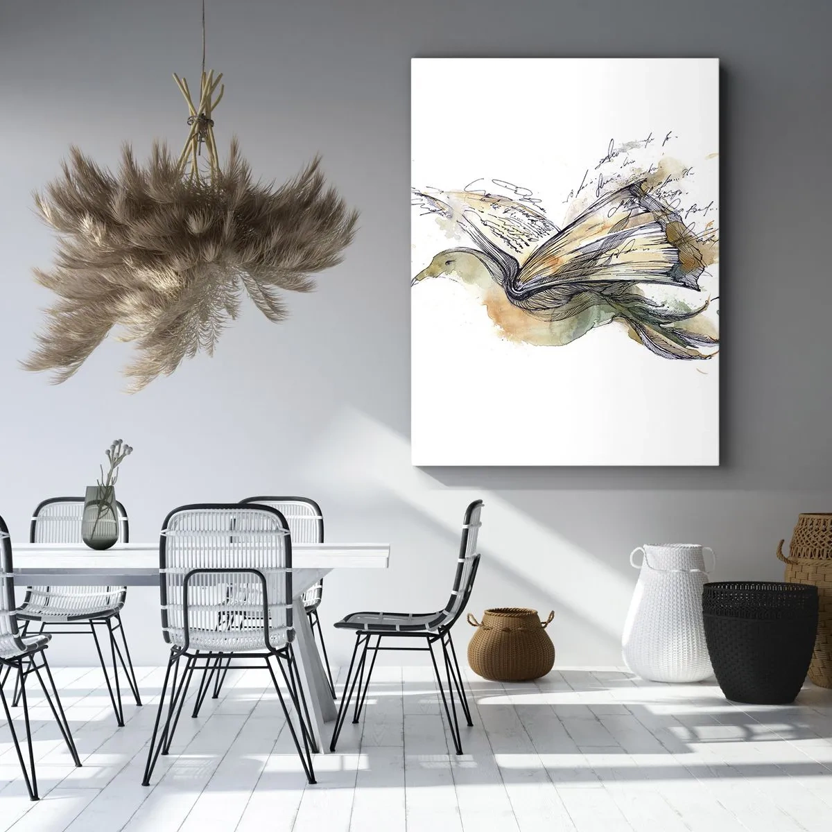 Tablou pe pânză - Pe aripile poeziei - 65x120 cm