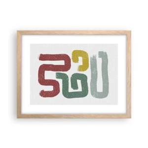 Poster în ramă de stejar deschis - Într-o limbă necunoscută - 40x30 cm