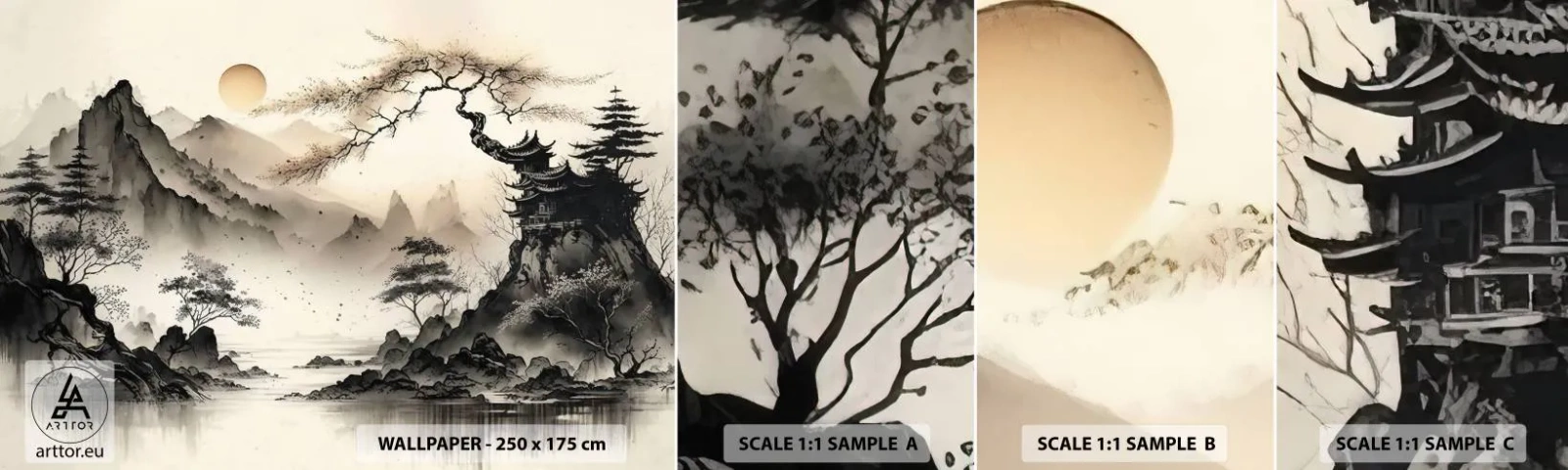 Mostră de Tapet Standard Eco - Farmecul unic al Orientului - Asia, Japonia, Vedere - 100x30 cm