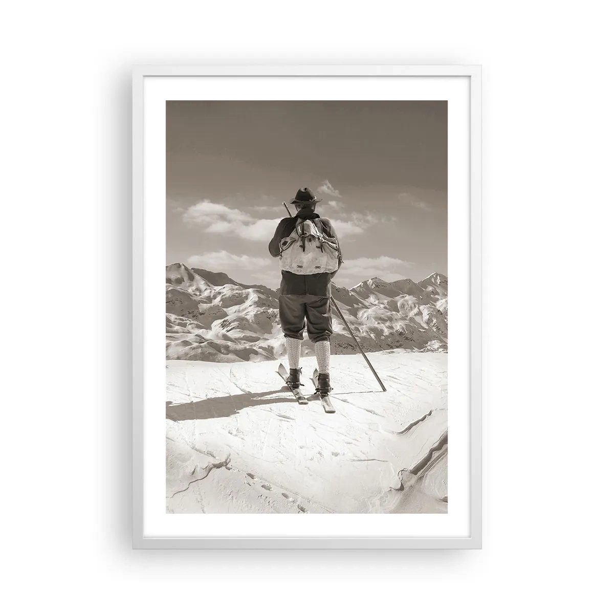 Poster în ramă albă - Și munții sunt la fel - 50x70 cm