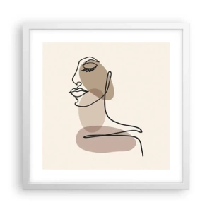 Poster în ramă albă - O anumită linie de frumusețe - 40x40 cm