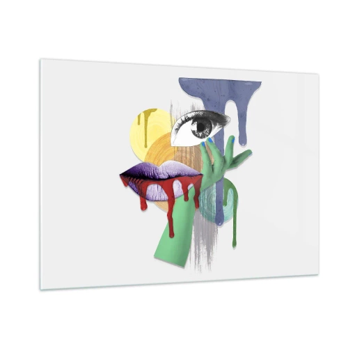 Tablou pe sticlă - Portret deconstruit - 100x70 cm