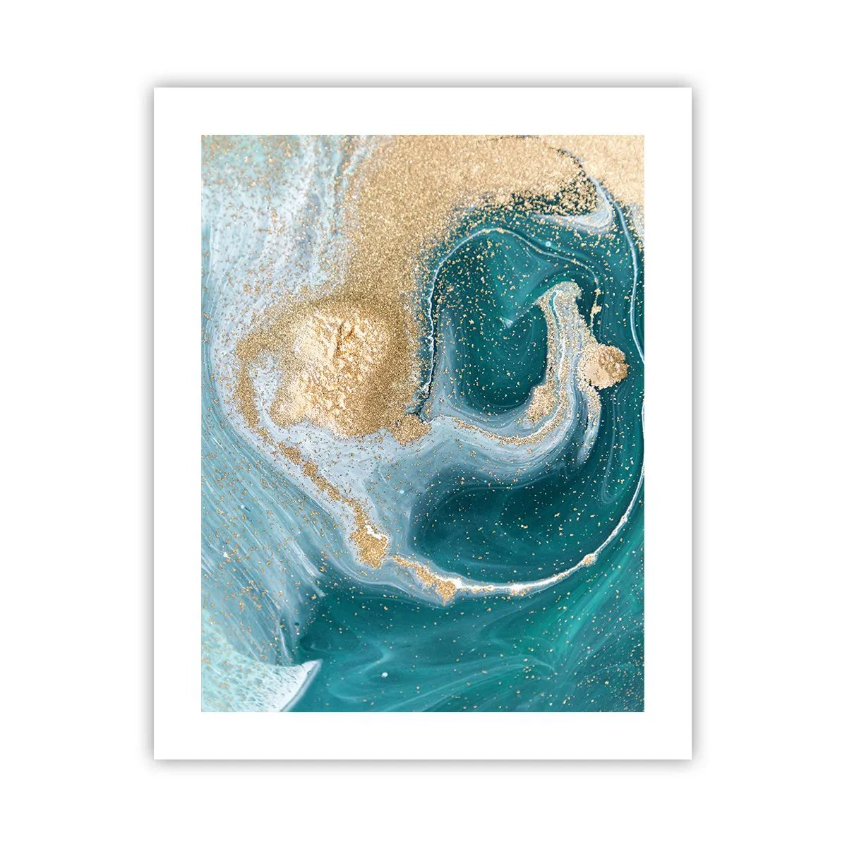Poster - Vârtej de aur și turcoaz - 40x50 cm