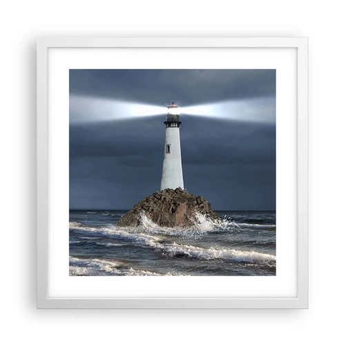 Poster în ramă albă - Aici... aici...! - 40x40 cm