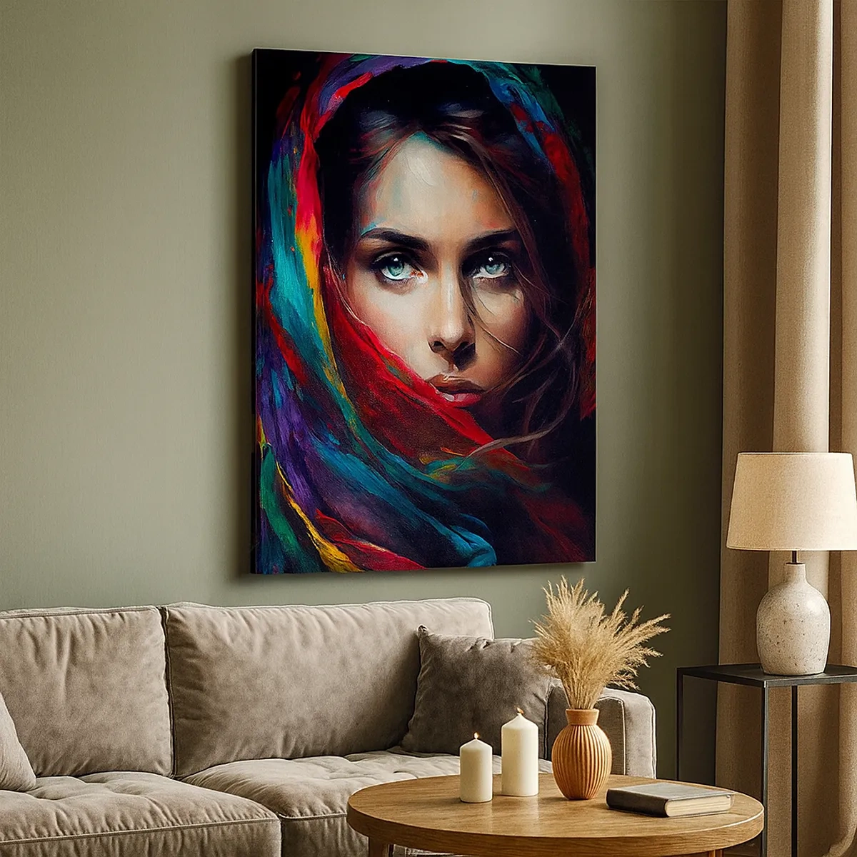 Tablou pe pânză - Misterul ochilor verzi - 50x70 cm