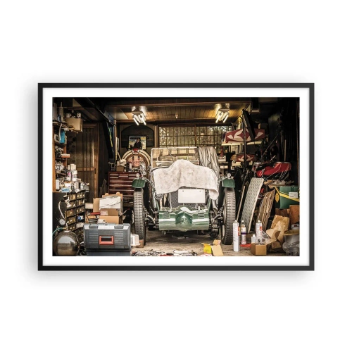 Poster în ramă neagră - Înapoi în trecut - 91x61 cm