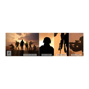 Mostră tapet autocolant Deluxe Sticker - Brothers in arms - Militar, Soldat, Puşcă - 100x30 cm