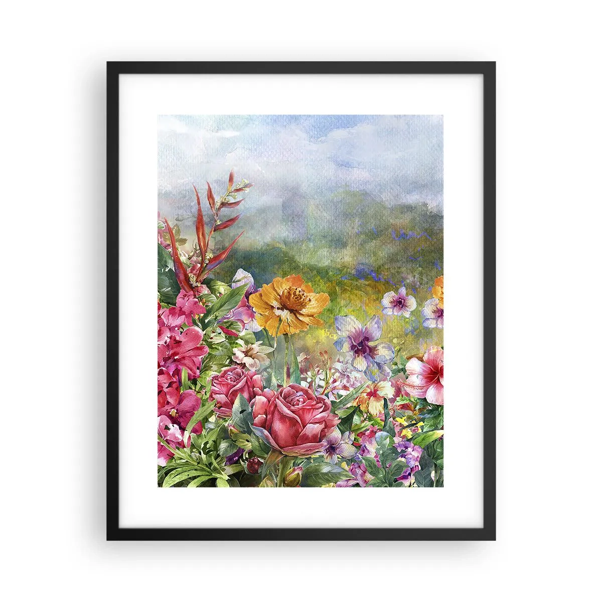 Poster în ramă neagră - O grădină înnebunită - 40x50 cm